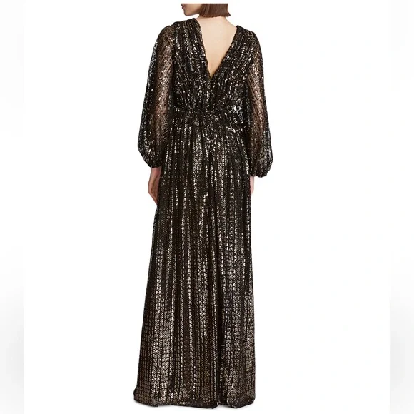 Halston designer gown Madelyn sequin side cutout - Picture 6 of 6